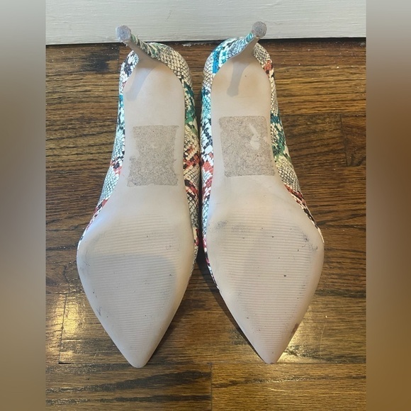 Steve Madden Rainbow Pointy Snakeskin Textured Colorful Stiletto High Heels 9 - Picture 8 of 10